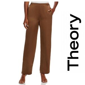 Theory Womens Satin Wide Leg Straight Leg Pants size Women